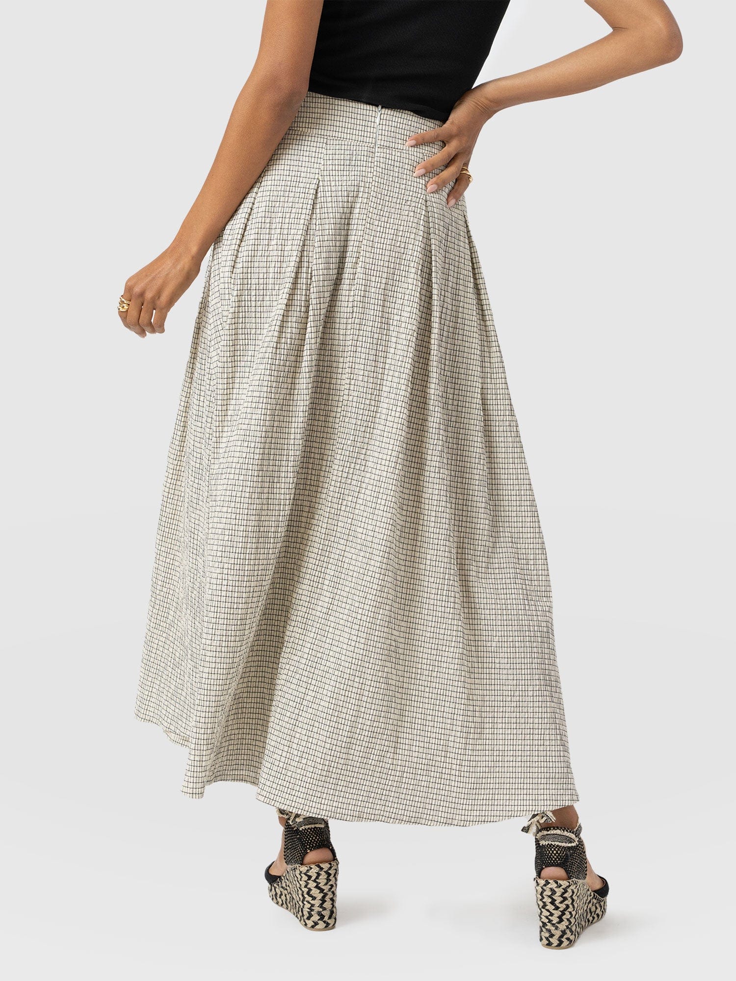 Eliza Pleated Skirt - Gingham - Women's Skirts | Saint + Sofia® EU